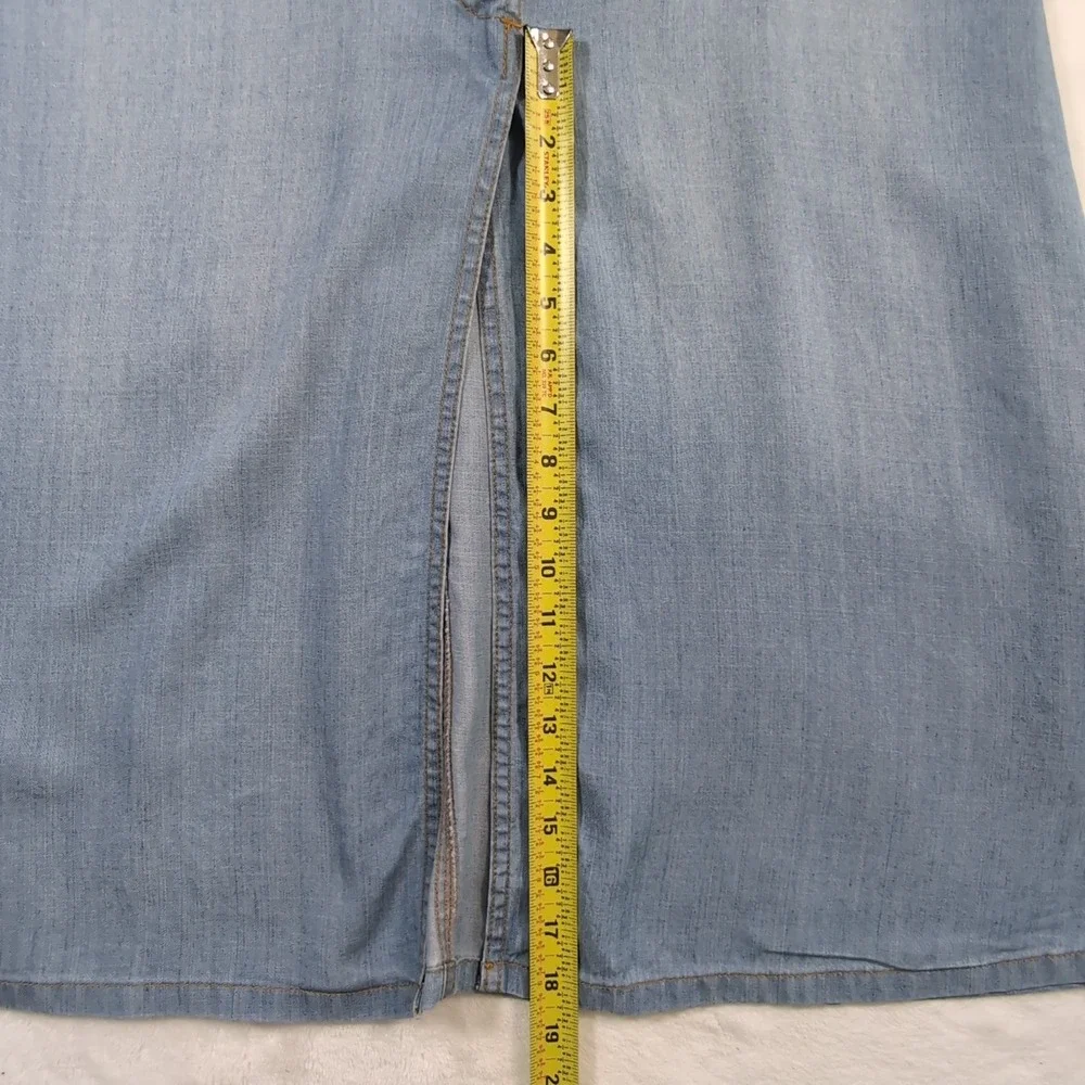 Holding Horses Denim Maxi Skirt Women 4 Slit Boho Western Grunge Y2K Jean A-Line - Picture 3 of 8